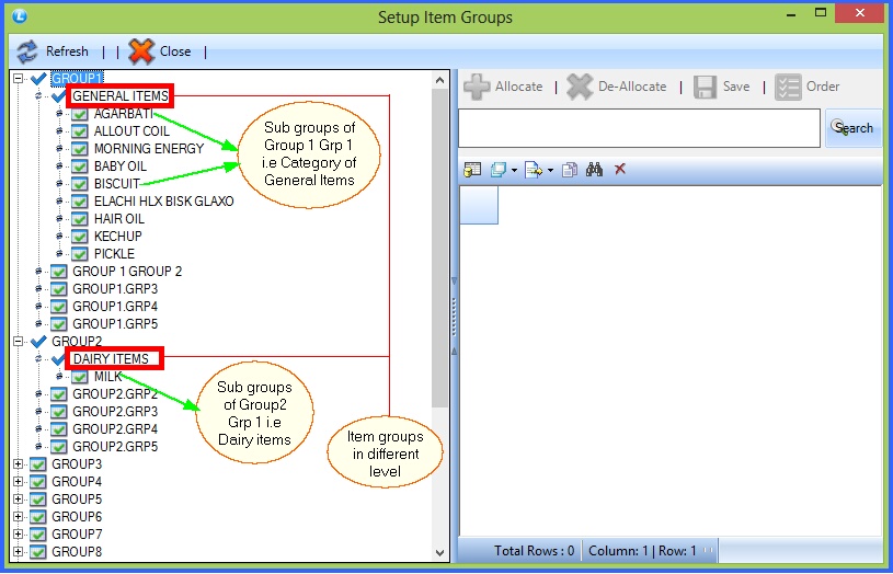 fmcg set up item groups 2